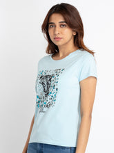 Womens Printed Round Neck T-shirt